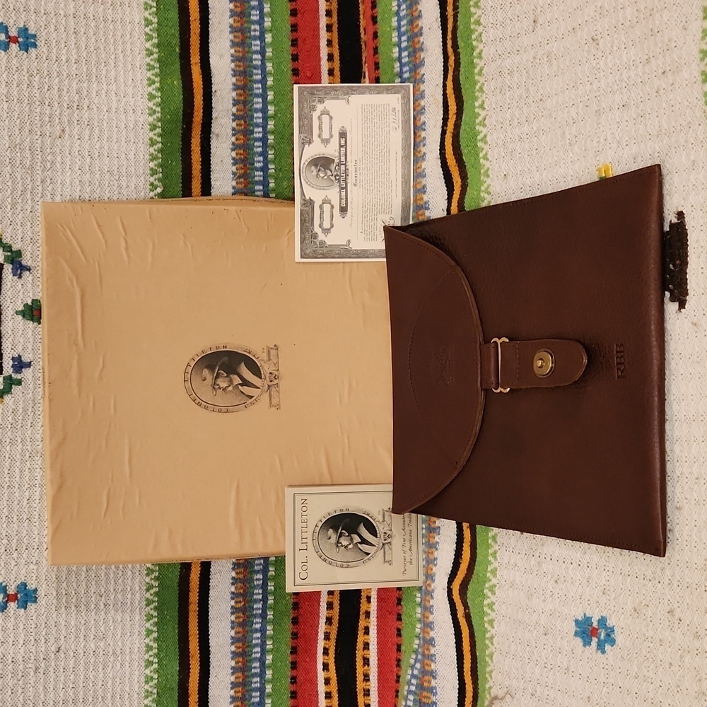Col. Littleton Fine Leather Travel Bag Pouch Vintage